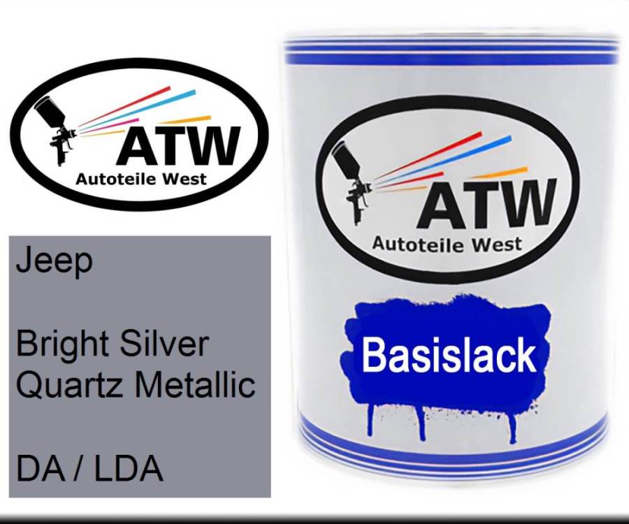 Jeep, Bright Silver Quartz Metallic, DA / LDA: 1L Lackdose, von ATW Autoteile West.